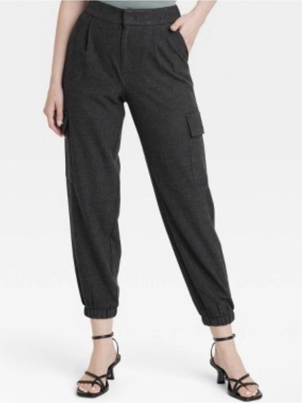 NWT Women’s A New Day Charcoal Cargo Jogger Pants for Women - Tailored Comfort 8